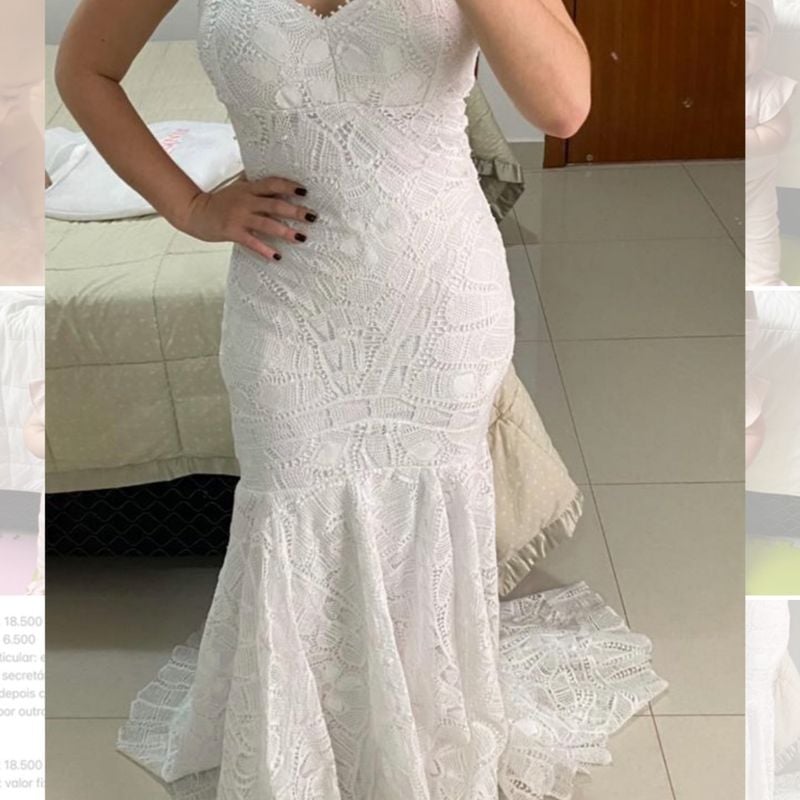 Vestido com deals renda renascença