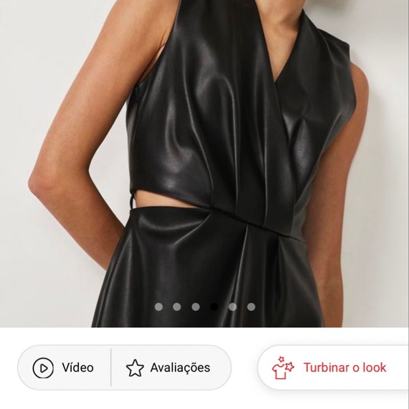 Vestido Novo de Couro Fake Vestido Feminino Renner Blue Steel