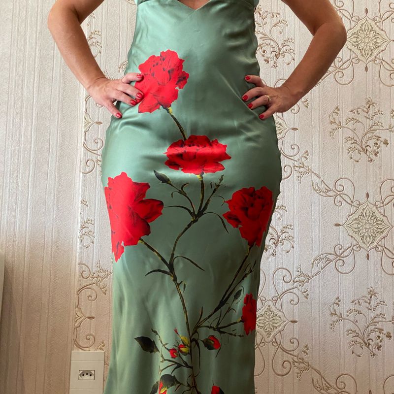 Vestido Novo em Seda Pura Vestido Feminino Le-Lis-Blanc Nunca