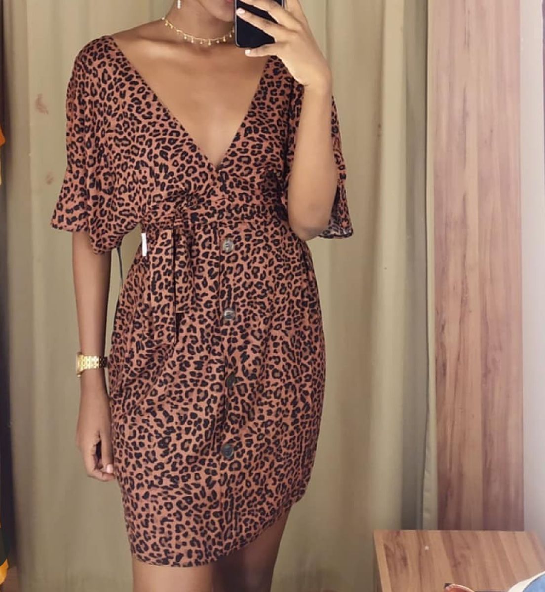vestido estampa animal