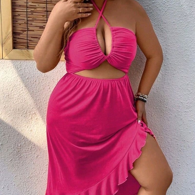 Vestido Novo Pink Plus Size, Vestido Feminino Shein Nunca Usado 94579886