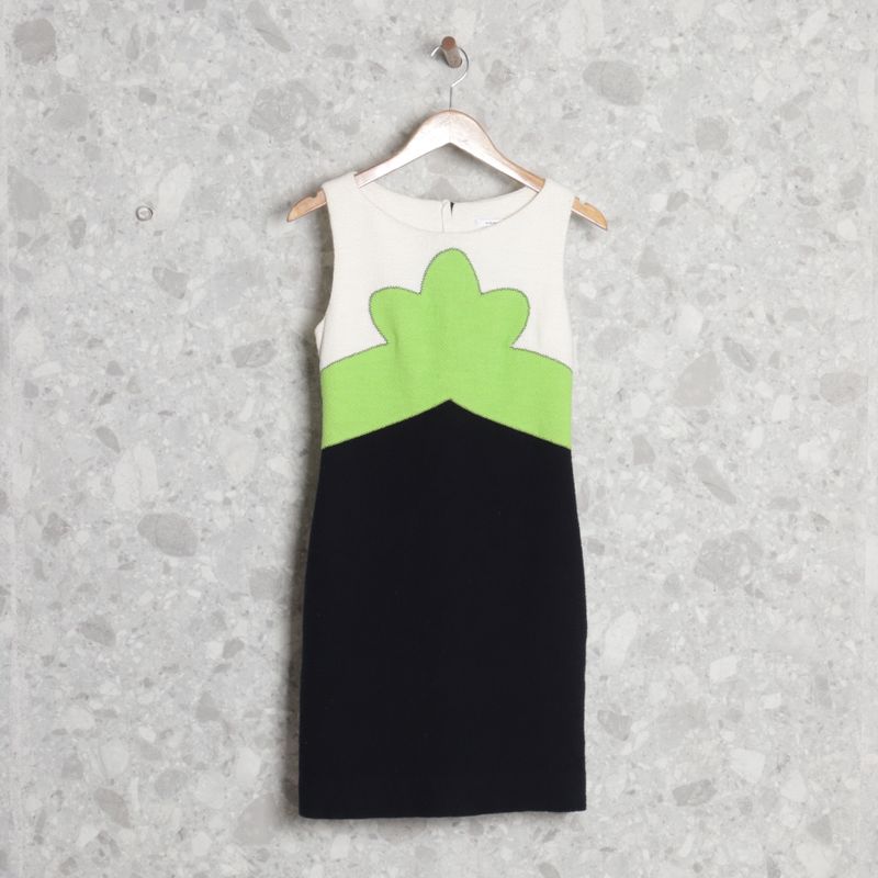 Vestido Off White Verde e Preto Carven | Carven Usado 111066218 | enjoei