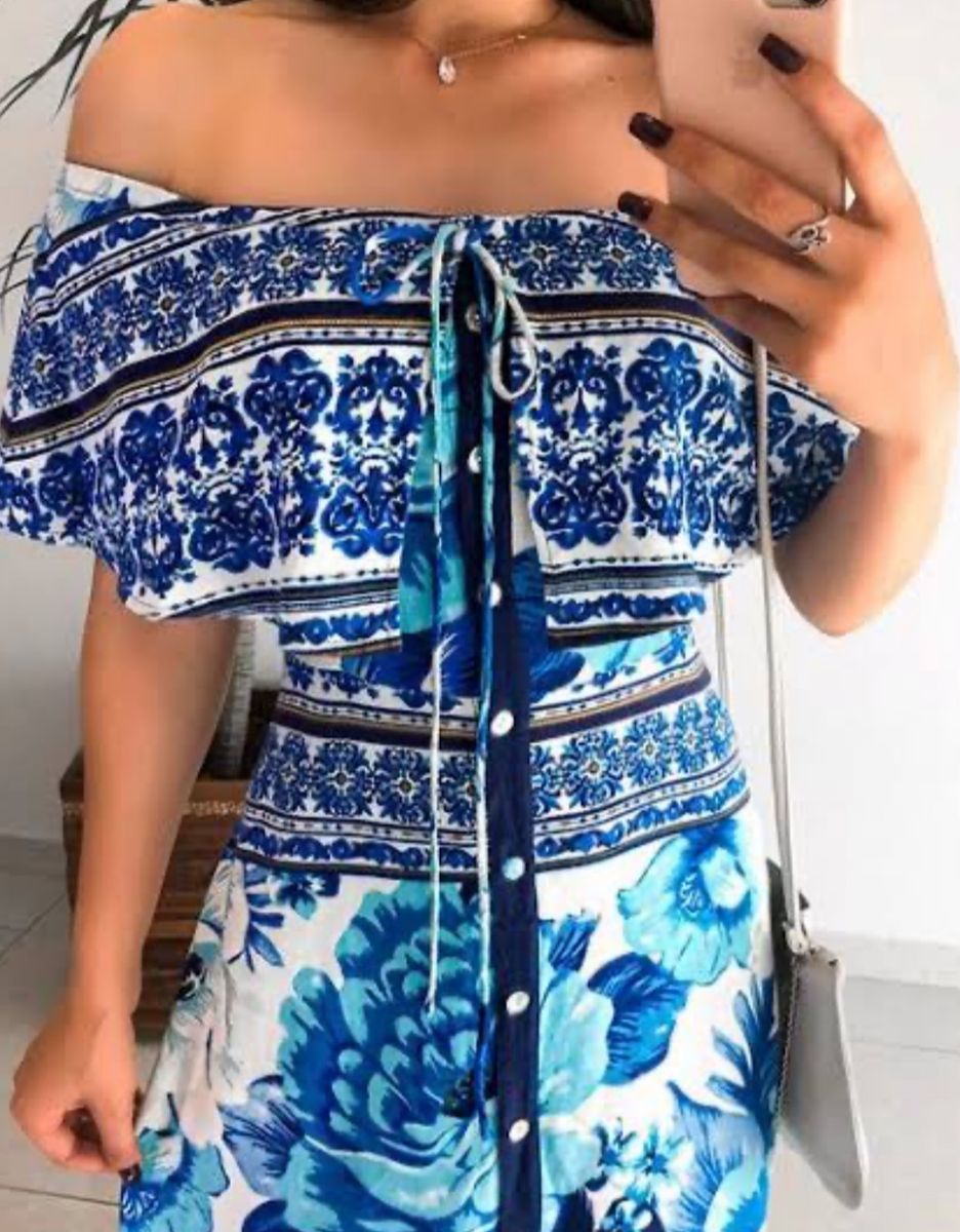 vestido farm azulejo