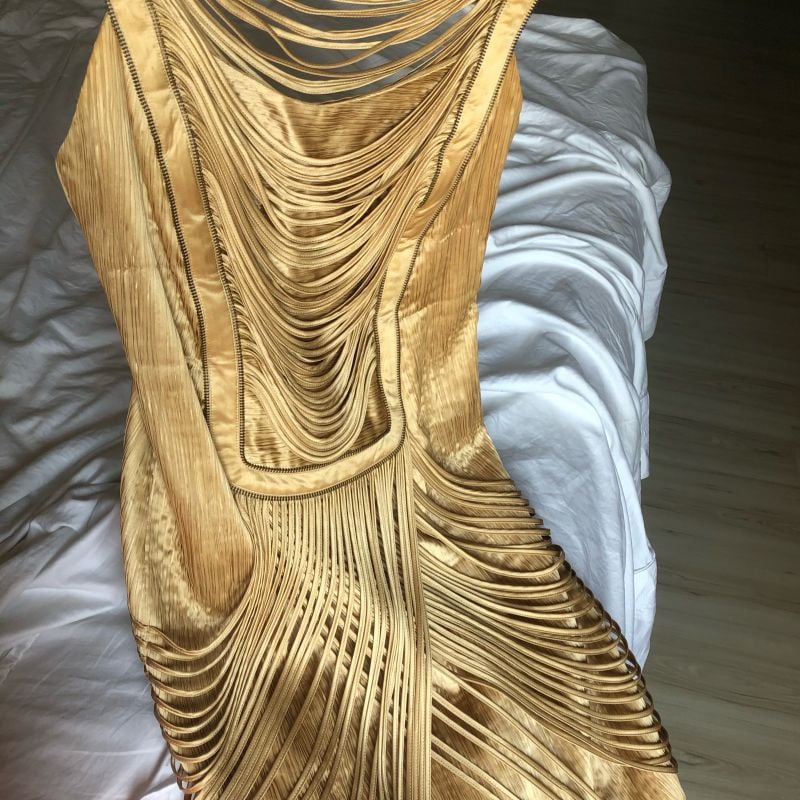 Vestido Ouro Velho Luxo Vestido Feminino Carlos-Miele Usado