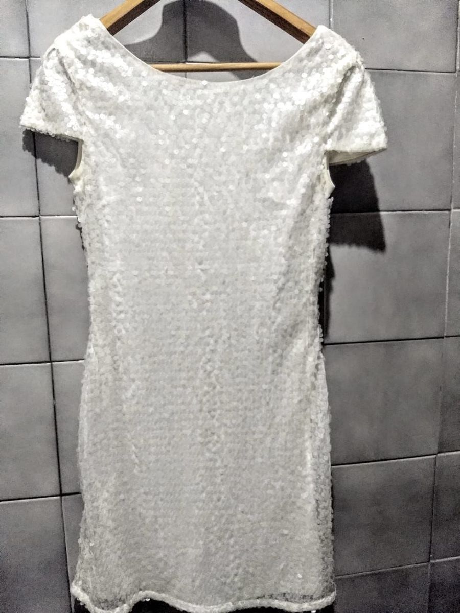 vestido branco paete