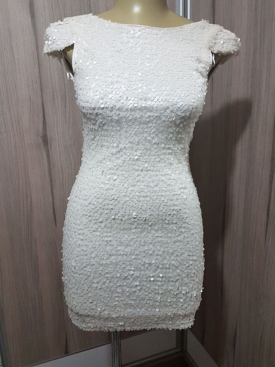 vestido branco paete