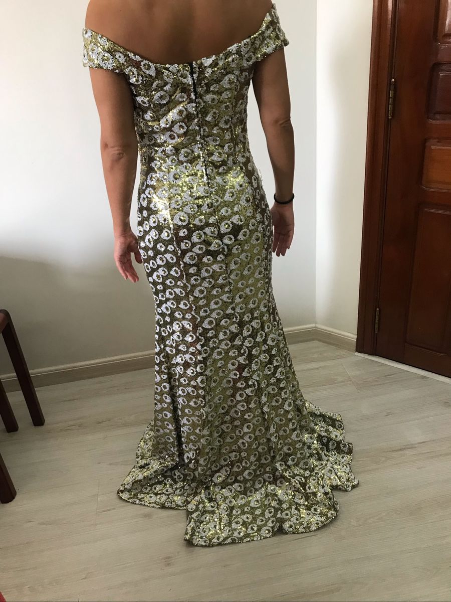 vestido paete dourado - vestidos de festa sem marca