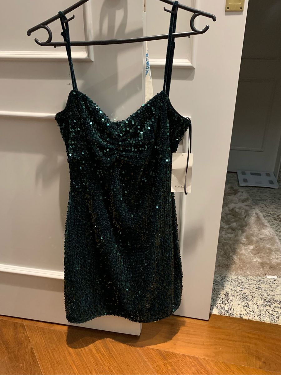 vestido zara paete