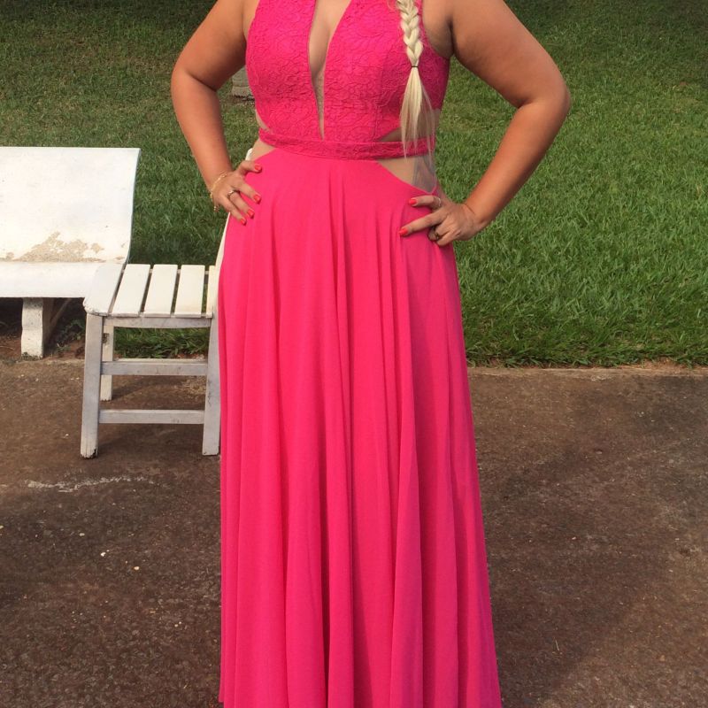 Vestido Pantera Cor de Rosa Vestido de Festa Feminino Usado 102104519  enjoei