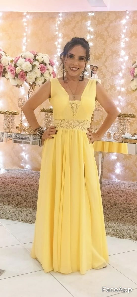 Vestido 2024 social amarelo