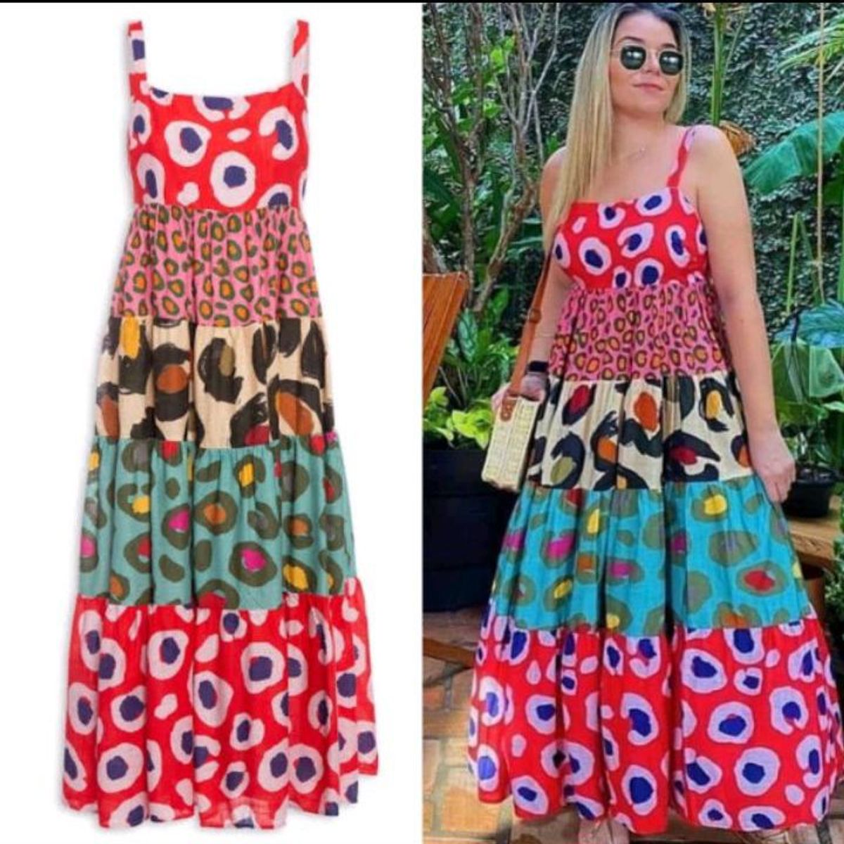 Boho Vestido Feminino Bata De Patchwork - Pronta Entrega | Parcelamento