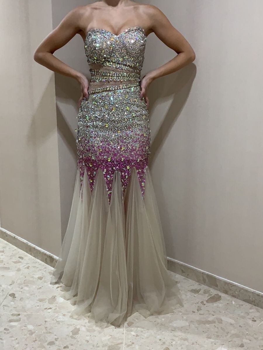 vestido madrinha pedraria