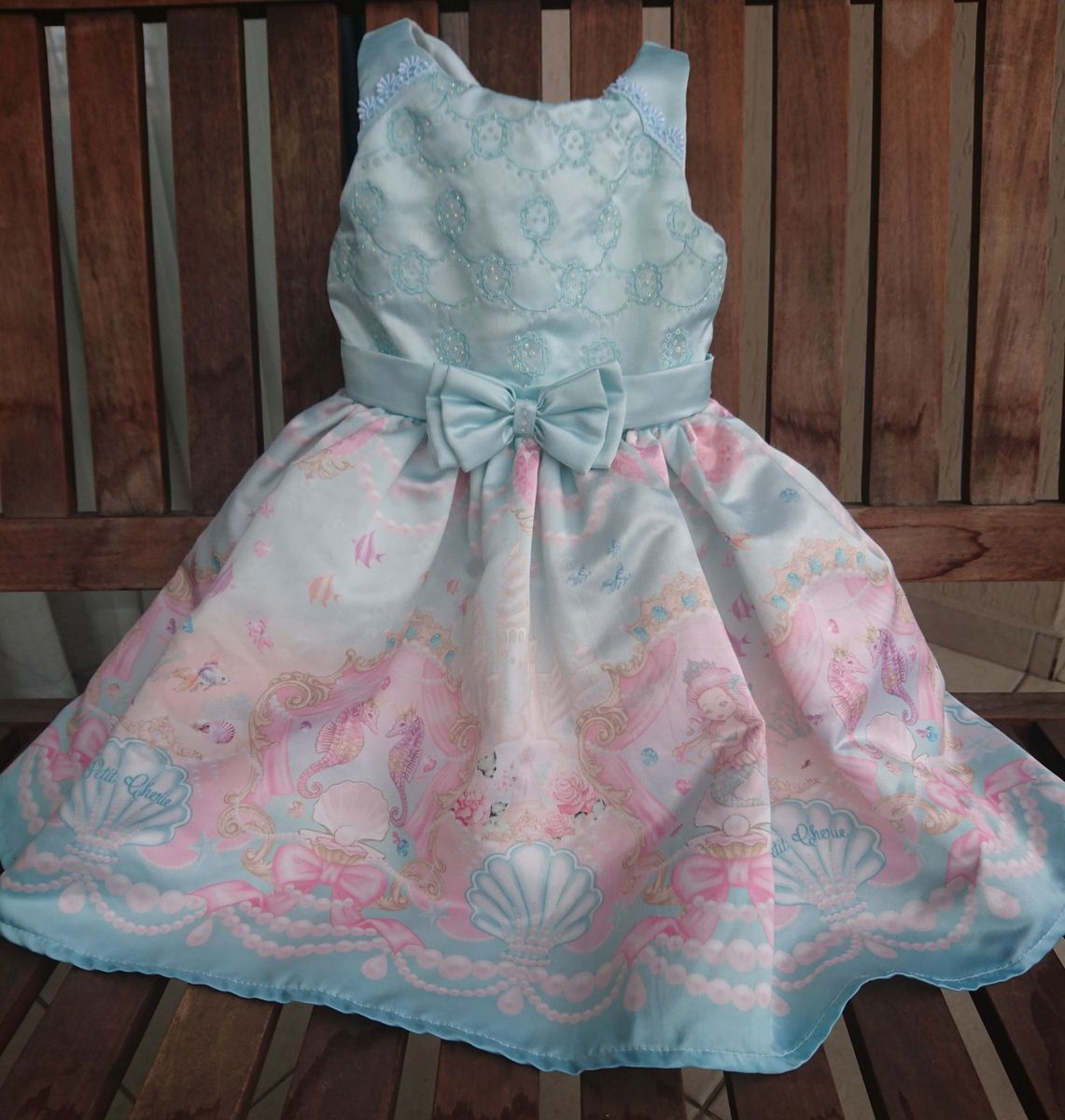 vestido festa fundo do mar