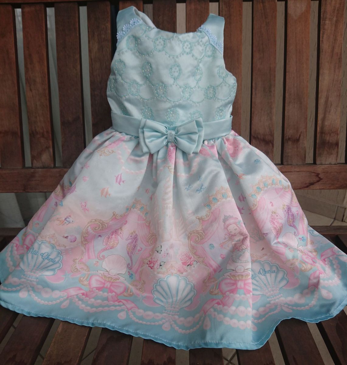 vestido fundo do mar infantil