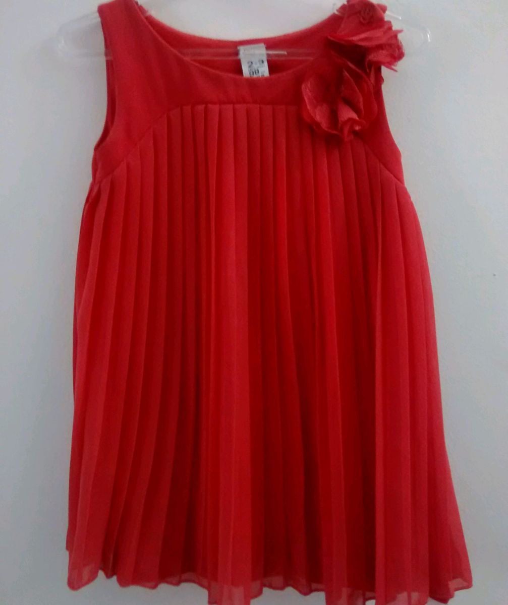 vestido infantil plissado
