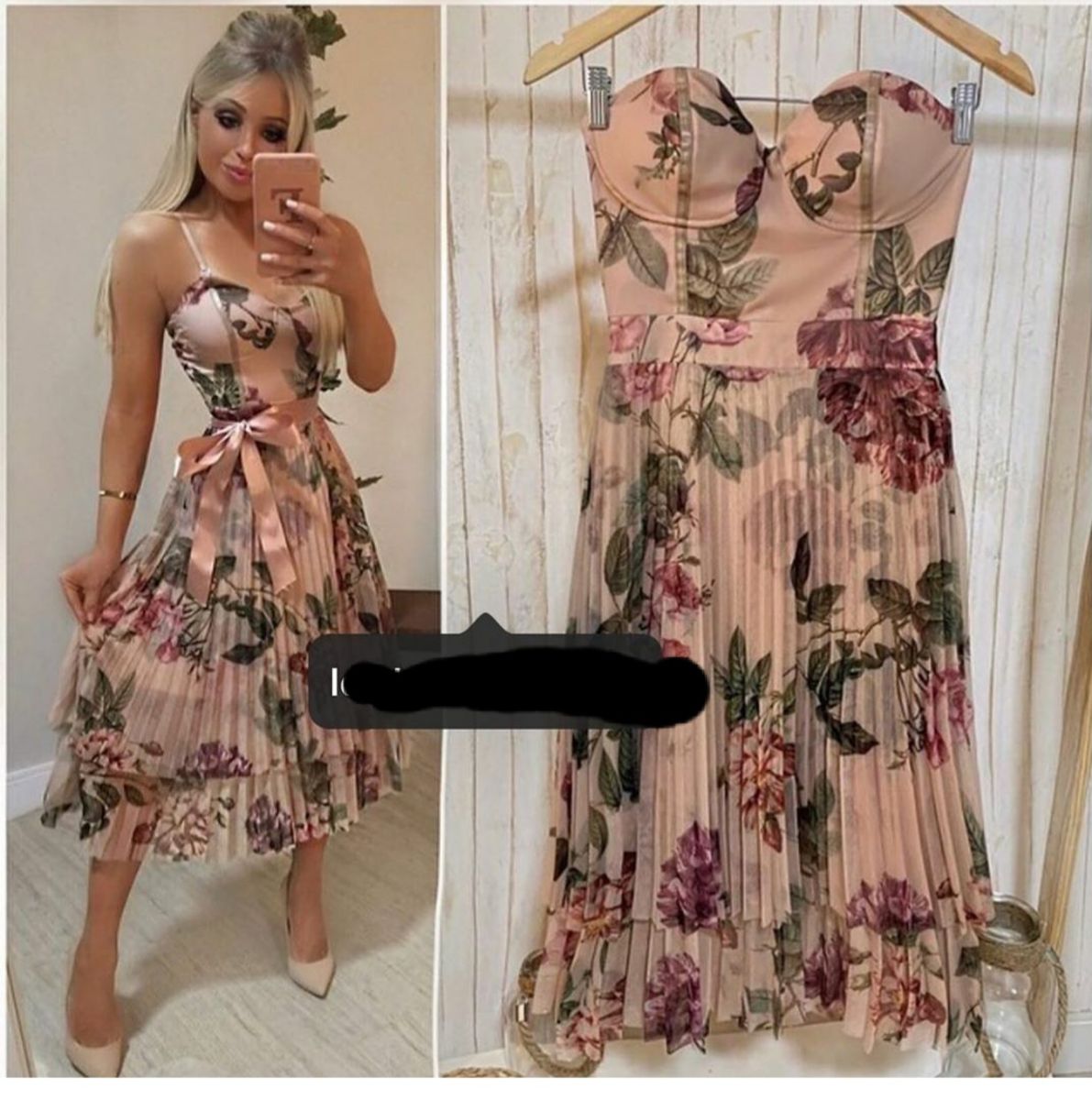 vestido tule florido