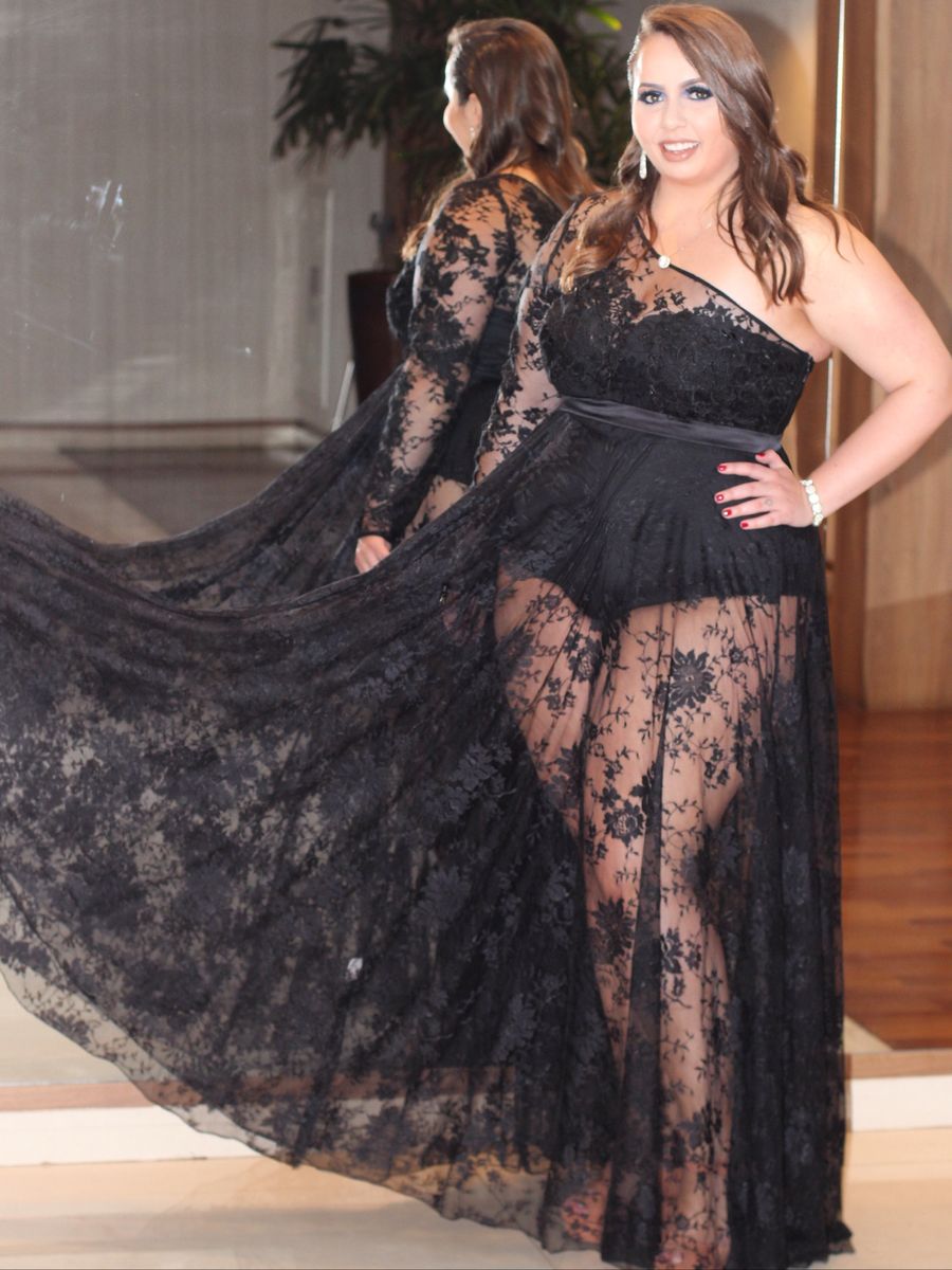 vestido de formatura longo transparente