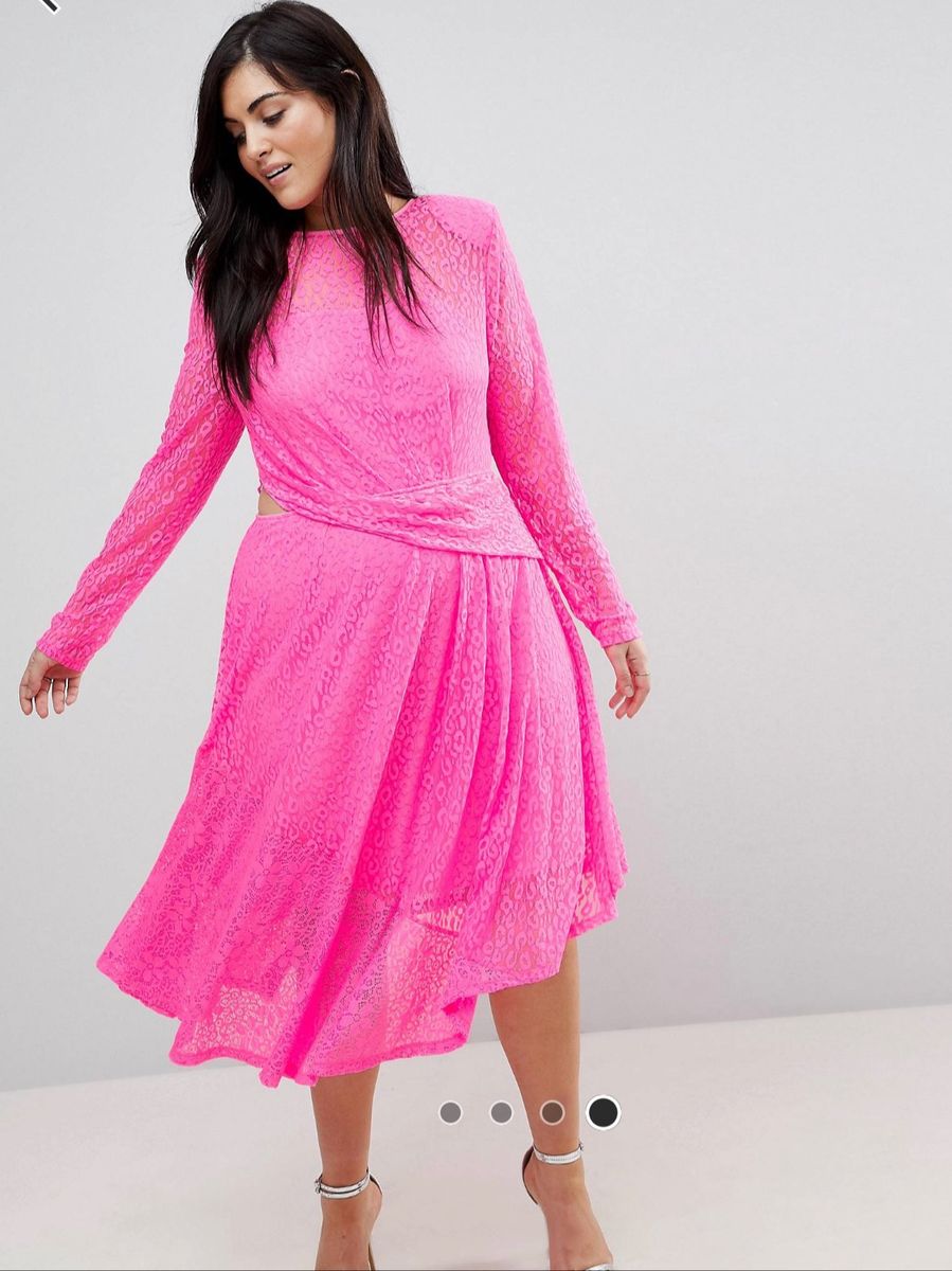 vestido neon plus size