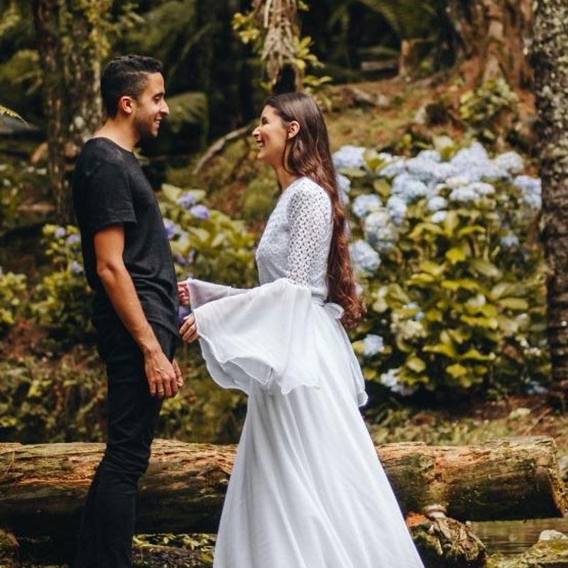 Vestido Pré Wedding Noiva Casamento Branco, Manga Longa com