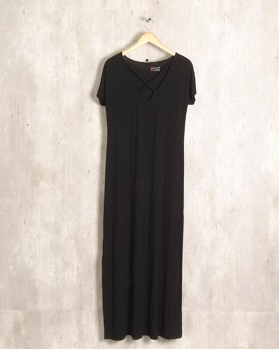 vestido preto shoulder