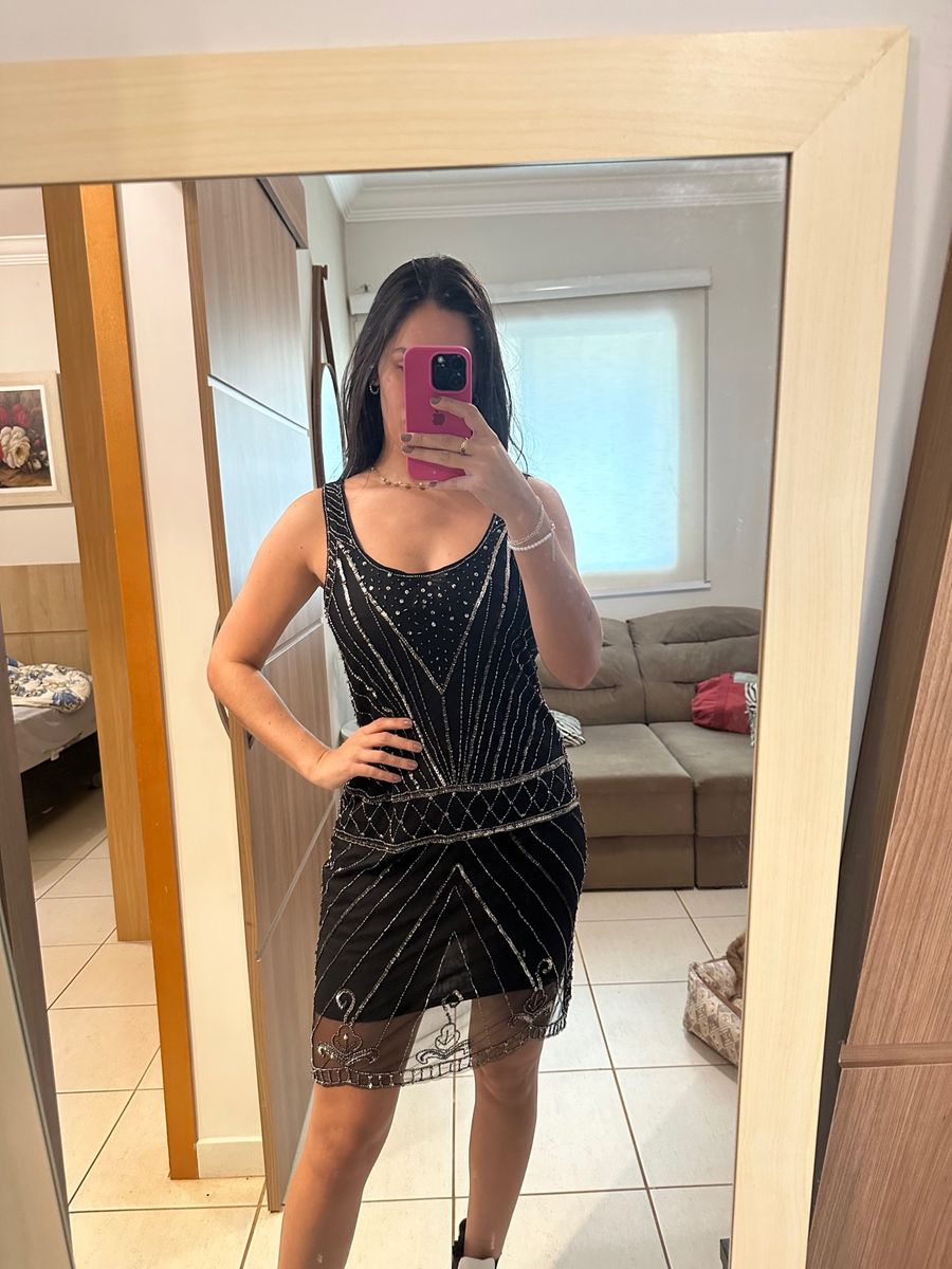 Vestido preto com cheap sapato prata