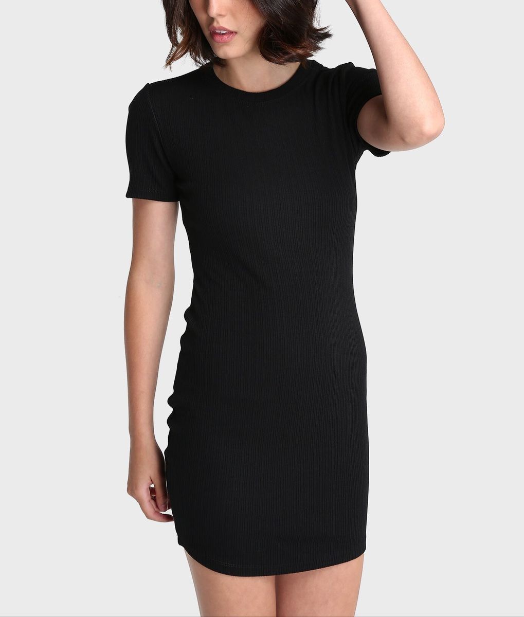 Vestido de sale malha curto preto