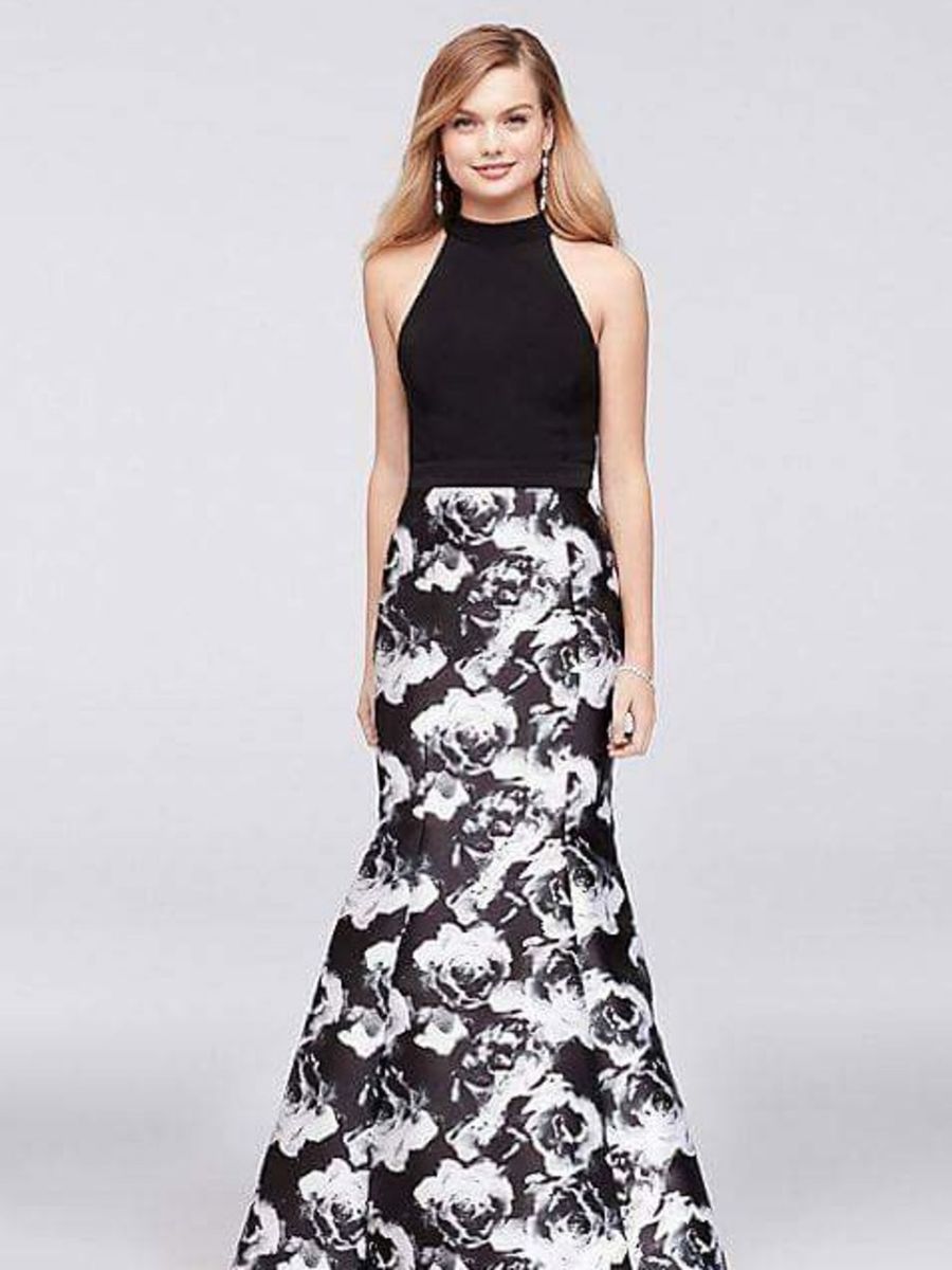 vestido preto florido para casamento