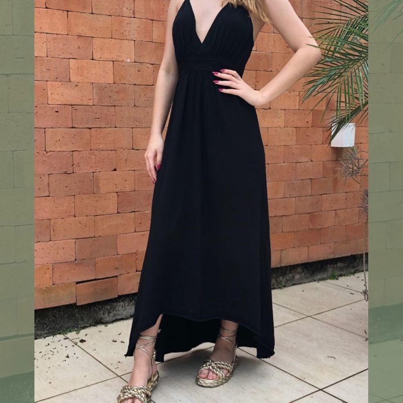 Vestido Preto Longo Zara Tam P Vestido Feminino Zara Usado