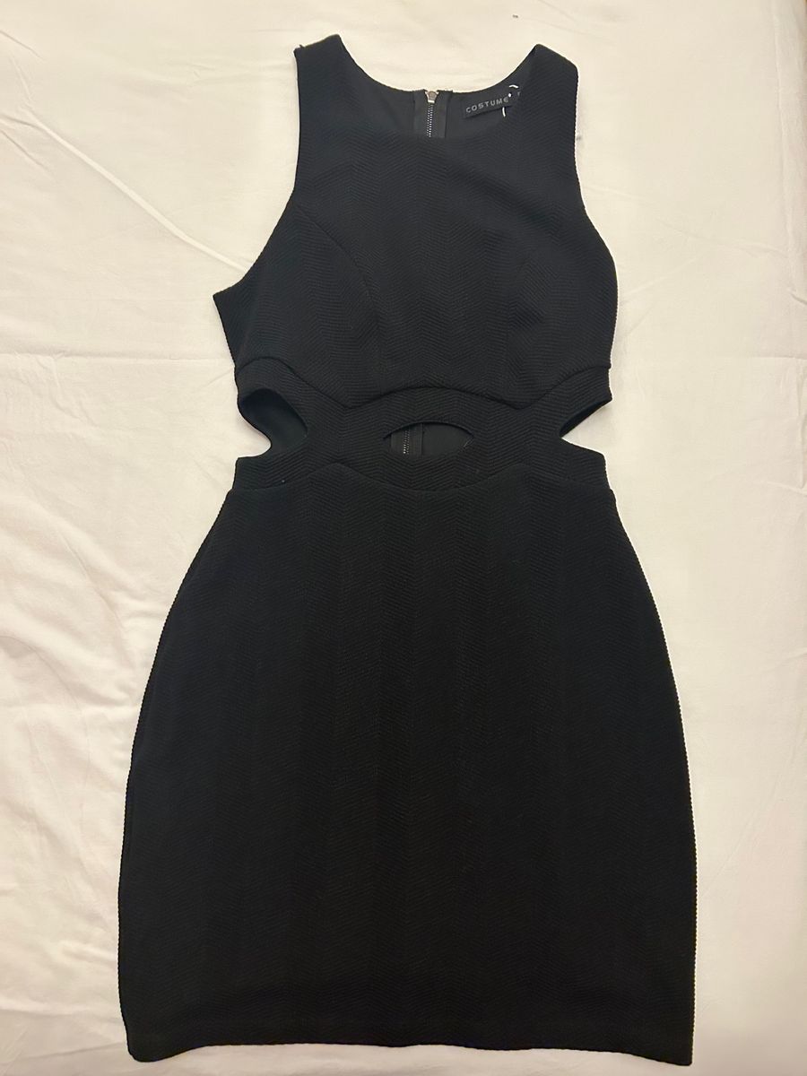 Vestido store preto grudado