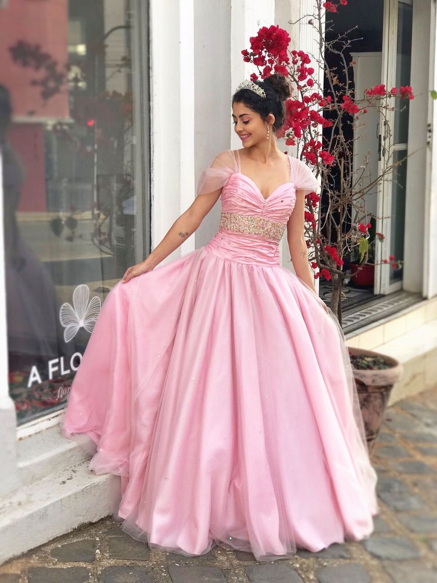 vestido princesa rosa