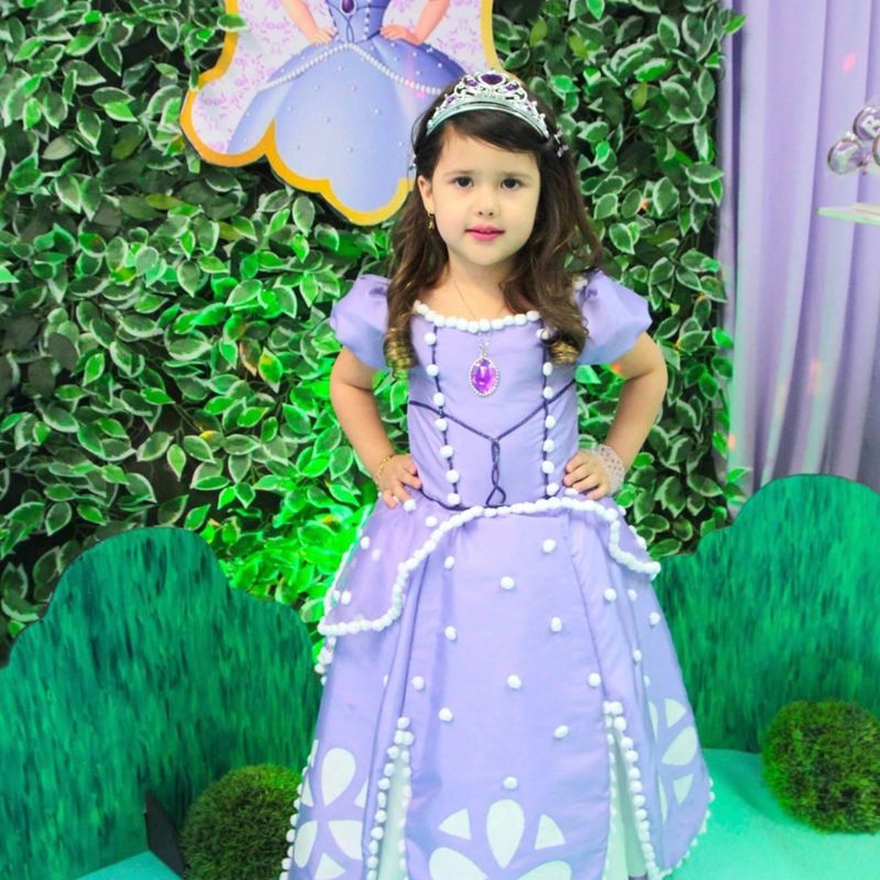 Vestido Princesa Sofia Festa Infantil Luxo