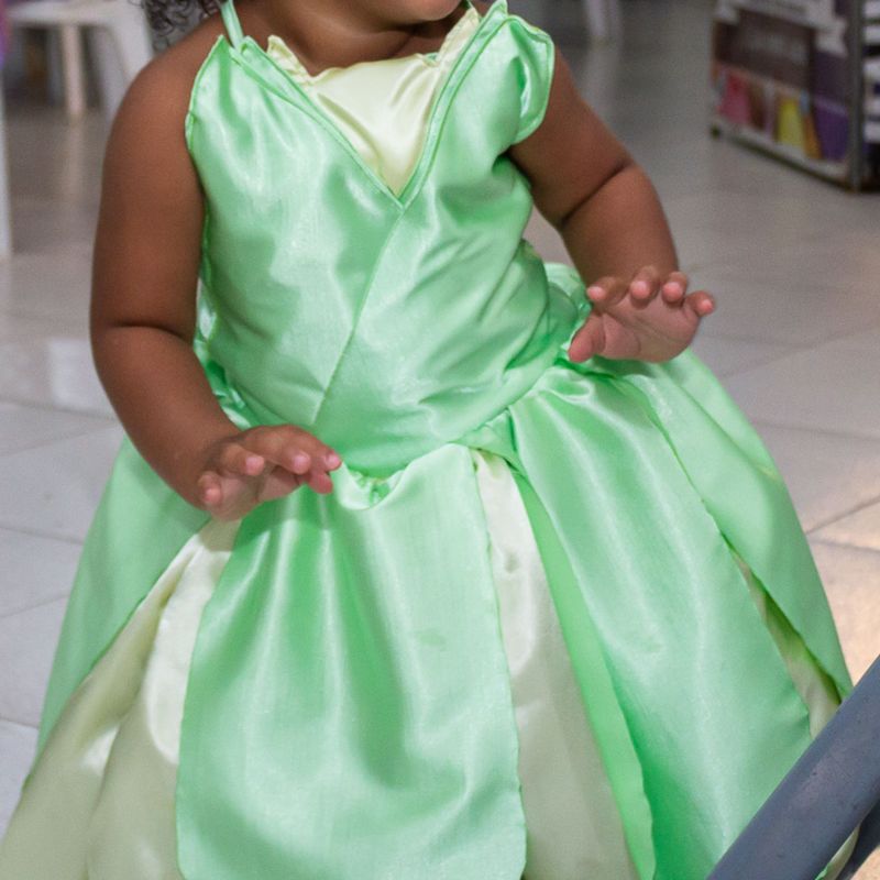 Vestido da best sale princesa tiana infantil