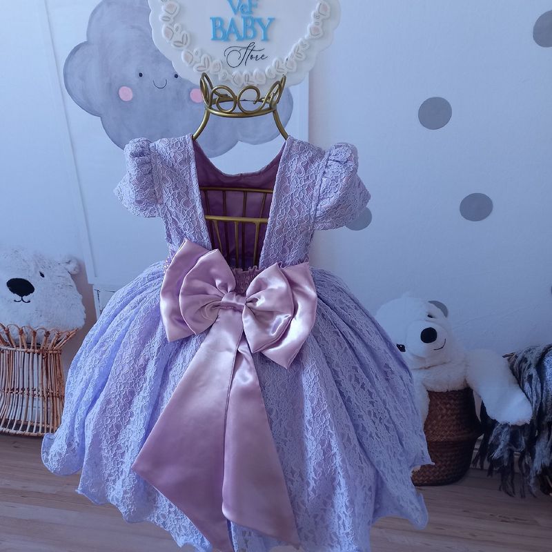 Vestido Infantil de Festa Rose com Branco Luxo Realeza Princesa Menina  Batizado