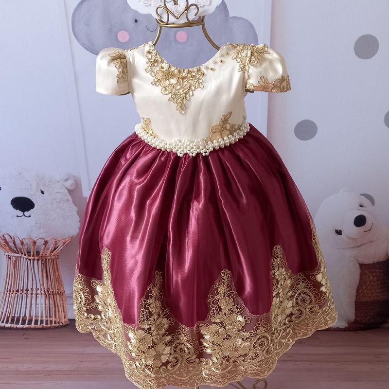 Vestido Infantil Marie Festa Princesa Baby Luxo Feminino