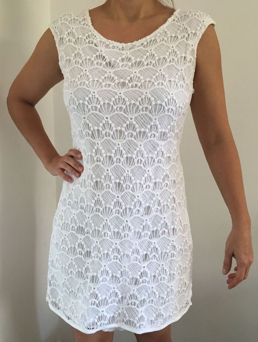 vestido renda de algodao