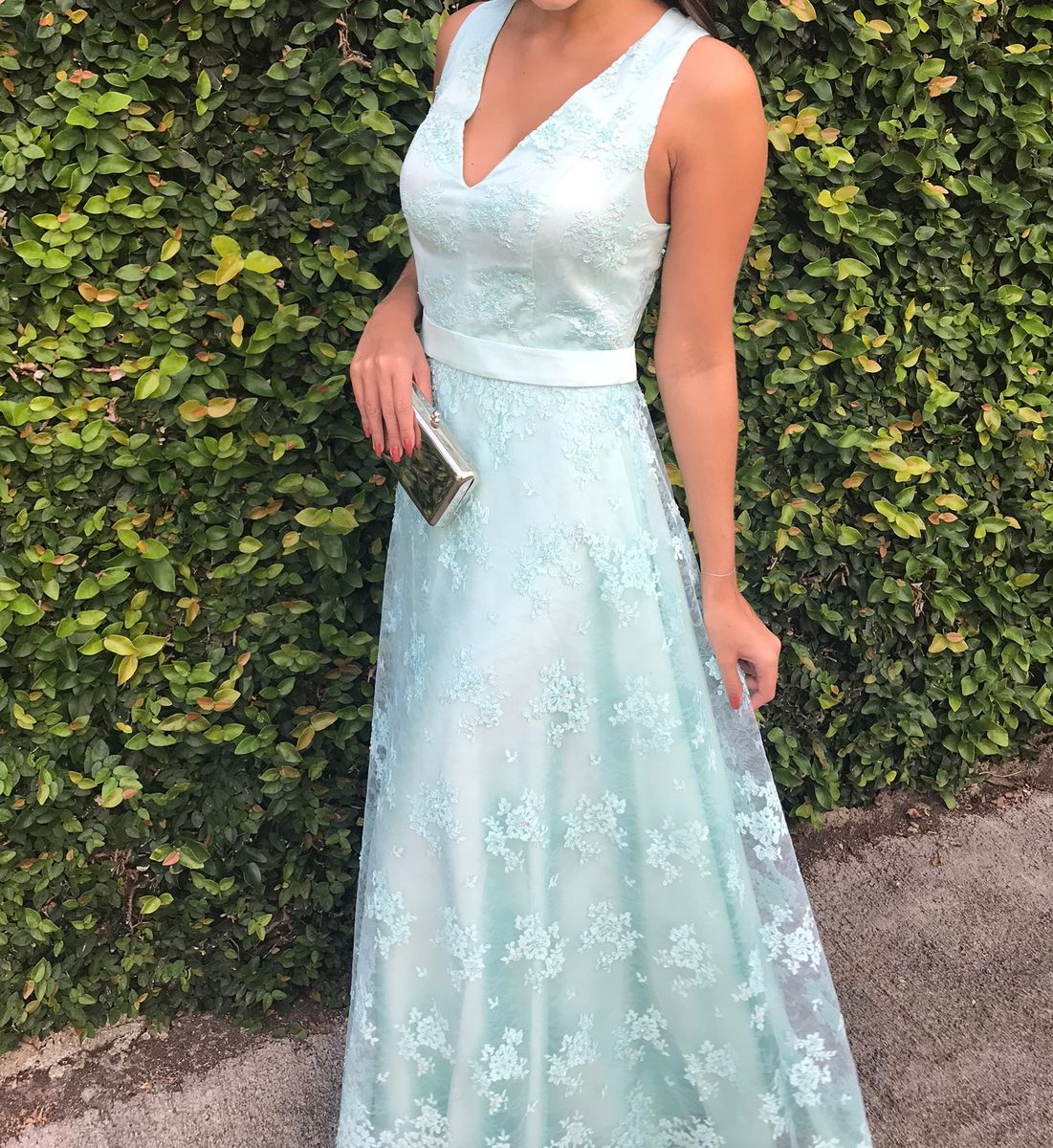 vestido verde pastel