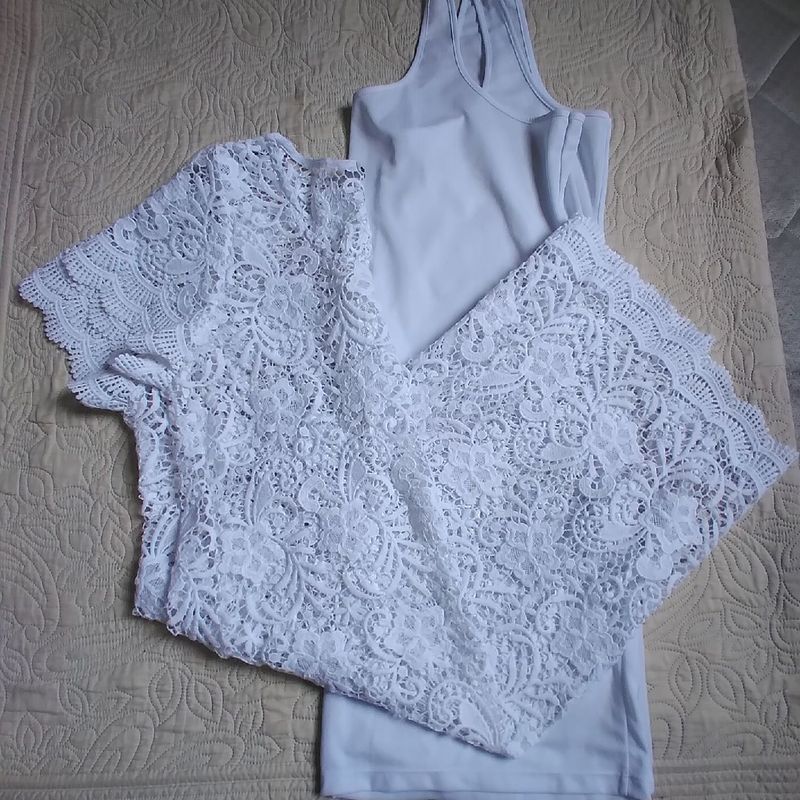 Vestido Renda Branco Vestido Feminino Program Moda Usado