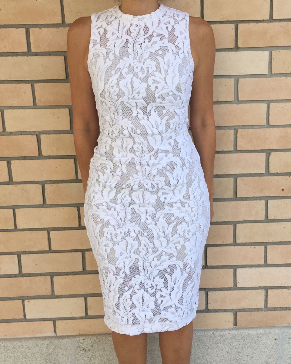 vestido renda com elastano