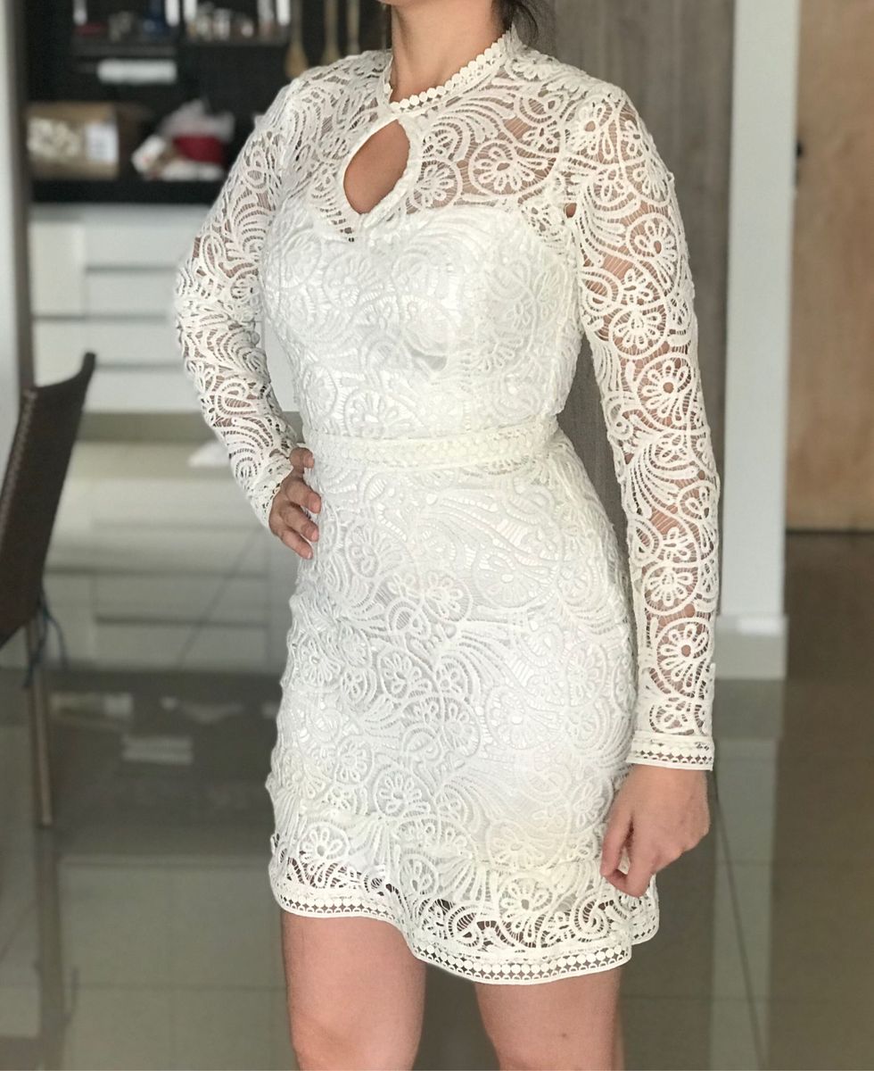 vestido de renda branco para reveillon