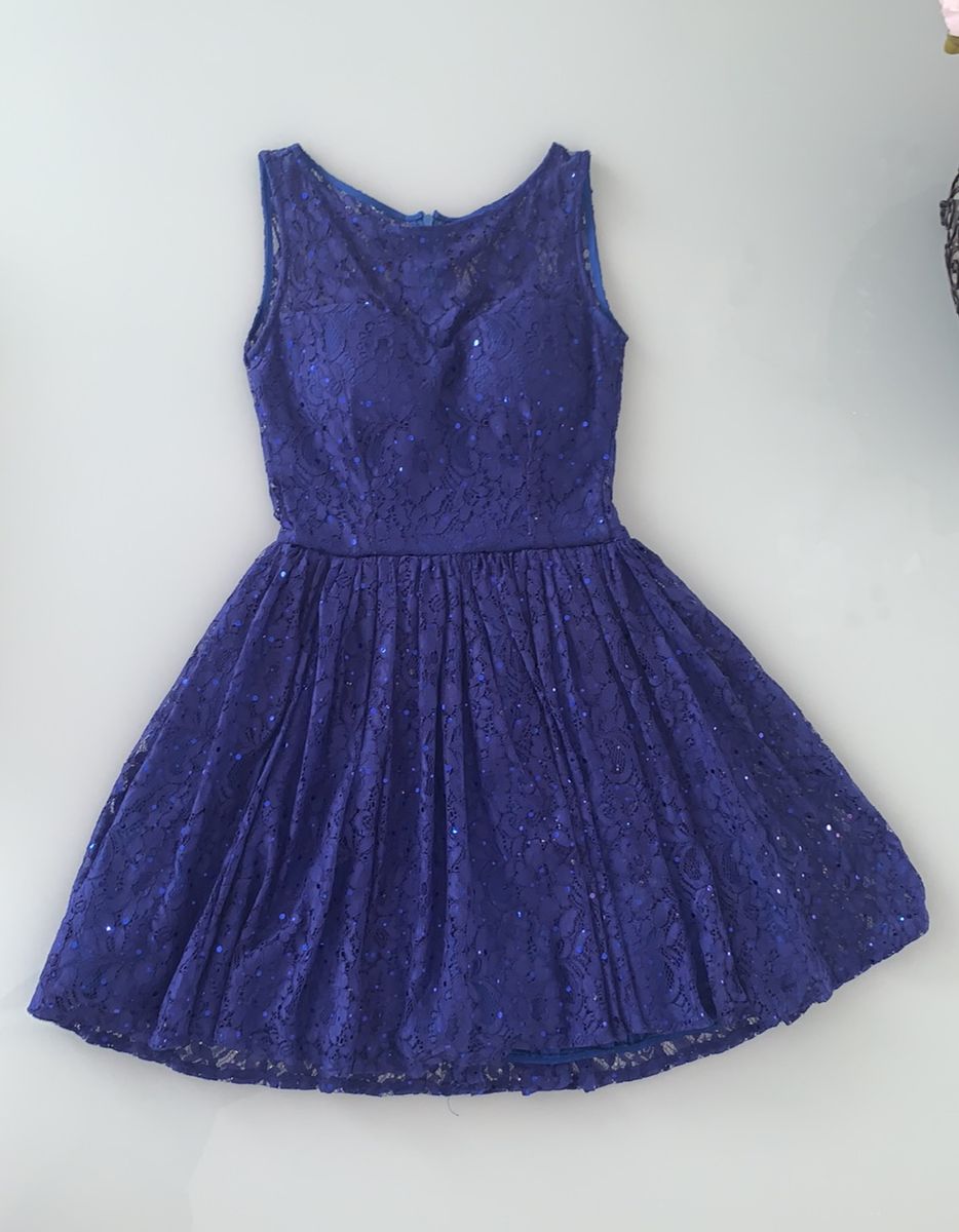 vestido azul marinho curto rodado