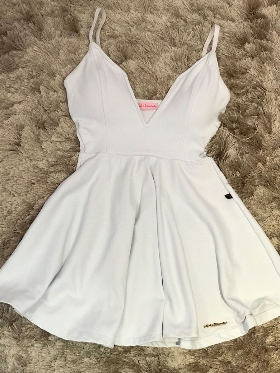 vestido rodado curto branco