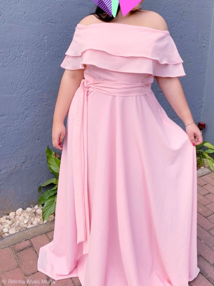 vestido de madrinha rosa plus size