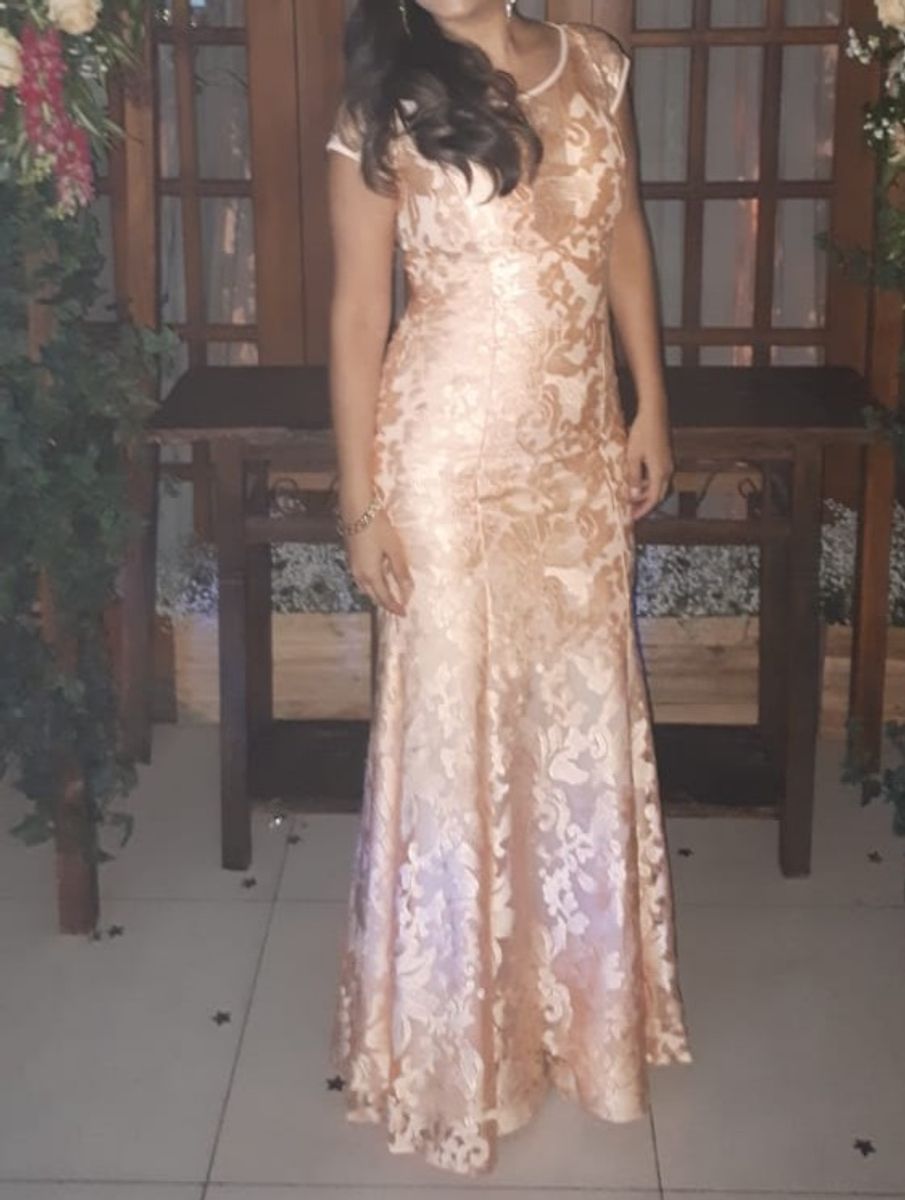 vestido de festa longo rosa cha