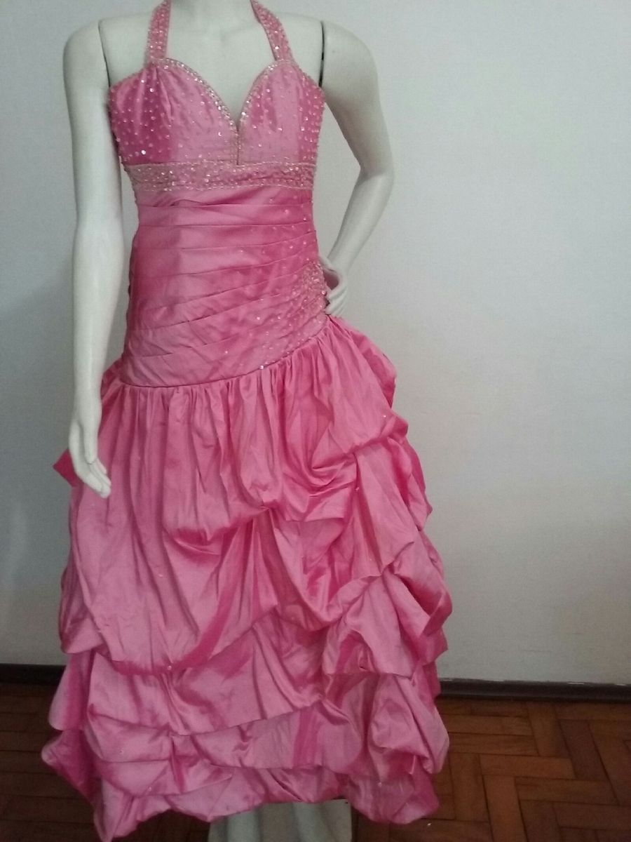 vestido rosa chiclete