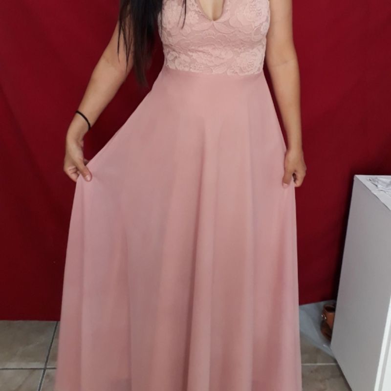 Vestido rosa claro sales madrinha