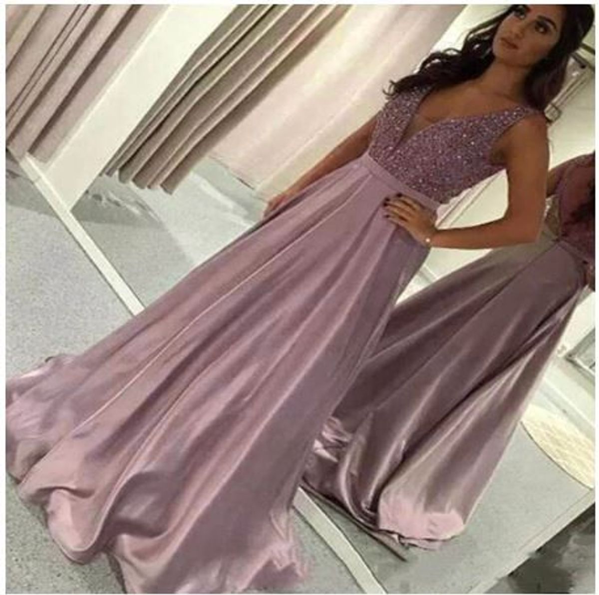 vestido rose com brilho