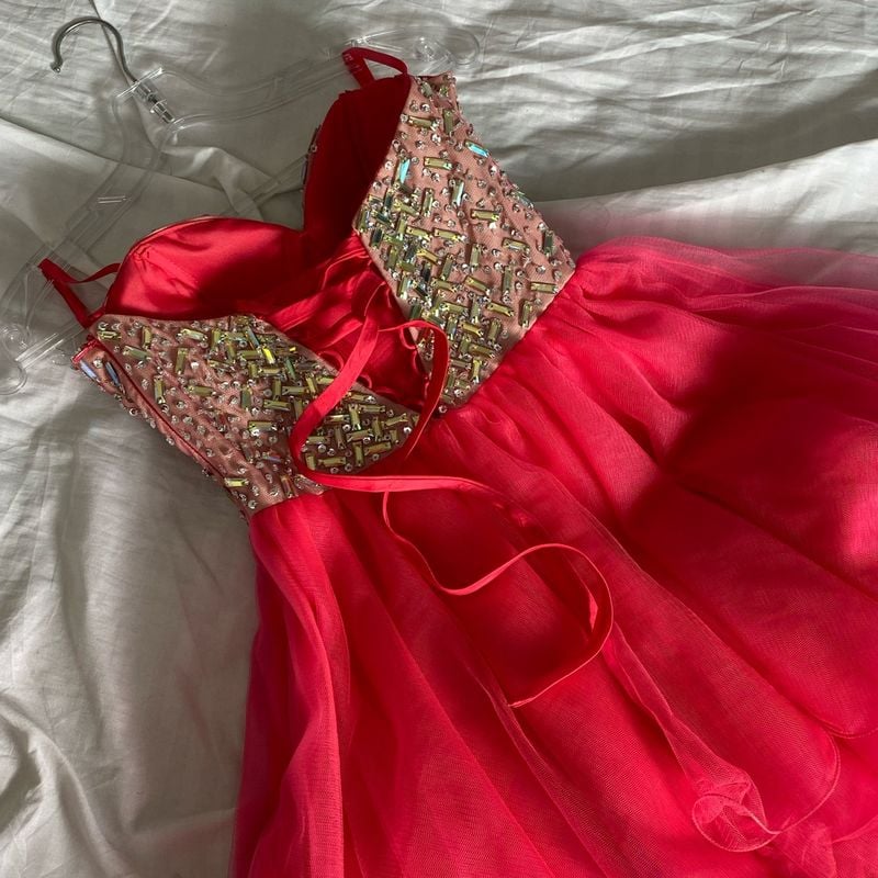 Rosa Vestido De Festa De 15 Anos Curto Vestido Rosa Curto Para