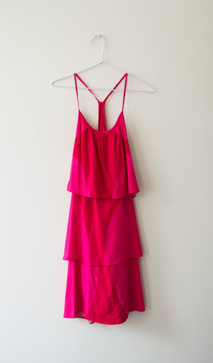 vestido rosa vermelho
