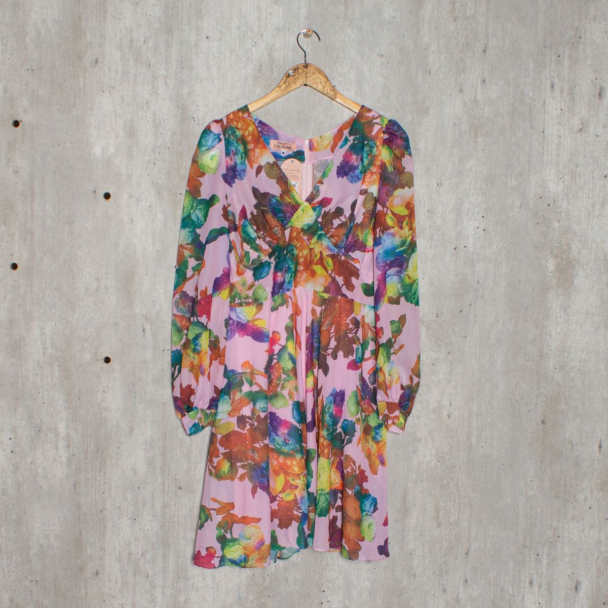 Vestido Rosa Floral Lily Daisy Vestido Feminino Lily Daisy Nunca