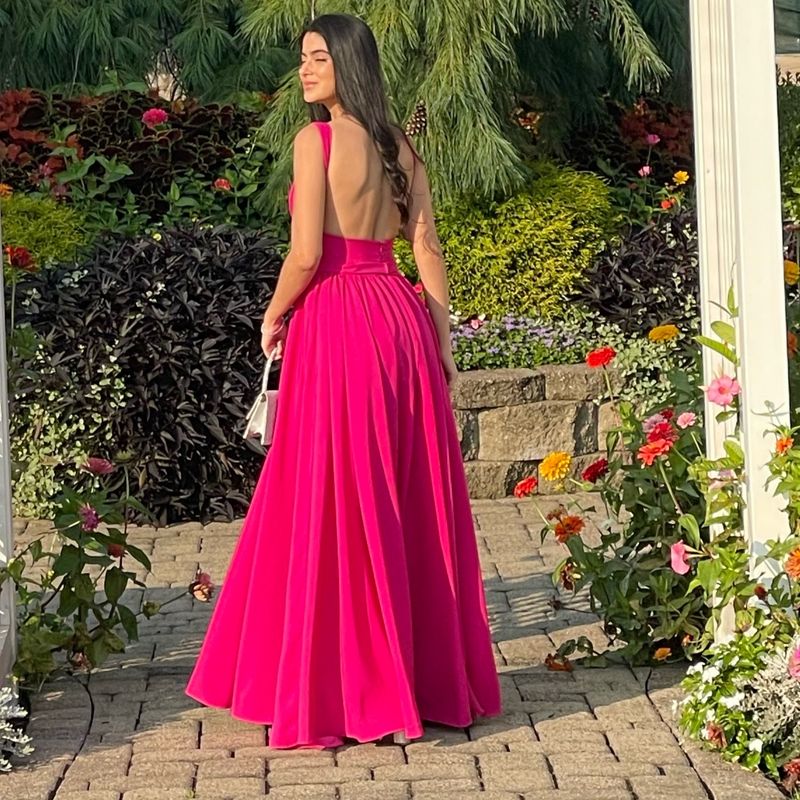 Vestido Rosa Longo Casamento Formatura Vestido Feminino Feito Sob Medida  Usado 102893861 enjoei